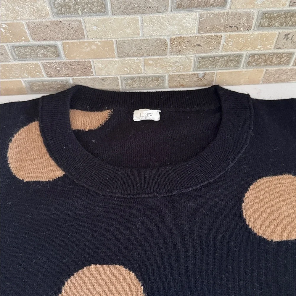 J. Crew Black Polka Dot Wool Blend Sweater Size: M ✨